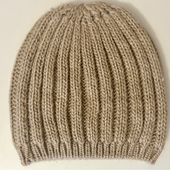 NWOT Calvin Klein beige knit toque winter hat khaki tan woven beanie fall new - Picture 3 of 5